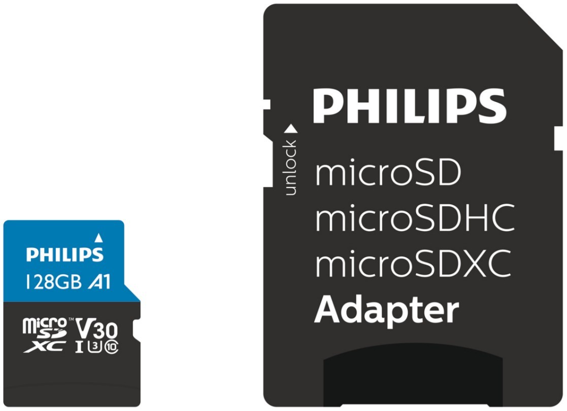 MICRO SDXC U3 PHILIPS 128GB+AD