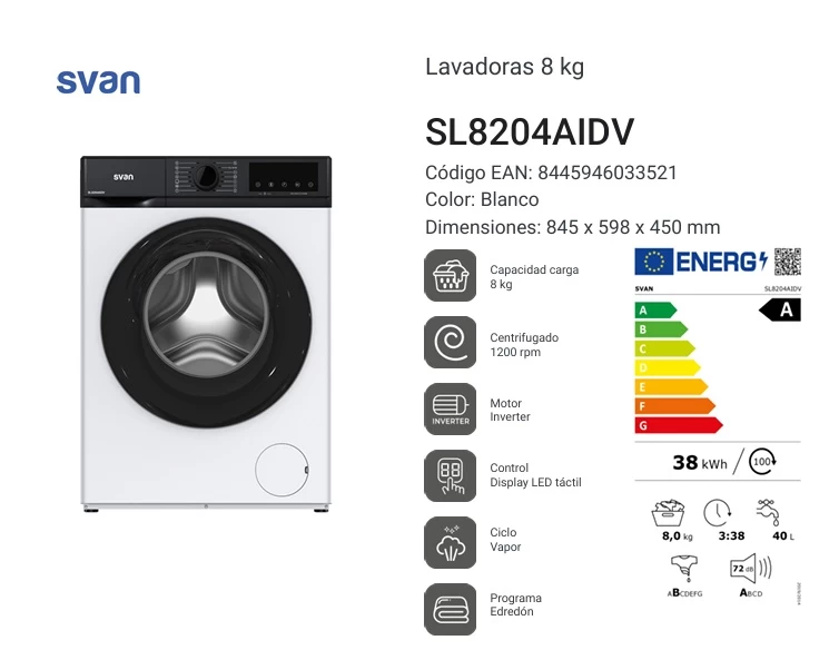 LAVADORA SVAN SL8204AIDV